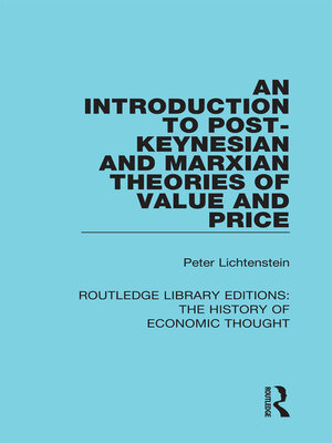 cover image of An Introduction to Post-Keynesian and Marxian Theories of Value and Price